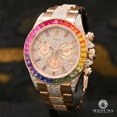 rainbow colored rolex|rolex rainbow iced out.